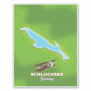 Pegatina Cartel de viaje del mapa de Schluchsee Alemania