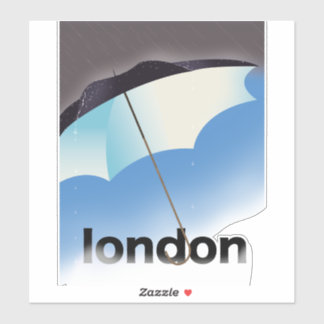 Pegatina Cartel de viaje del paraguas de Londres