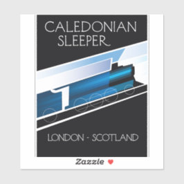 Pegatina Cartel de viaje en Escocia del Caledonio Sleeper L