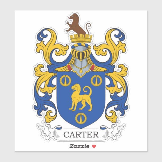 Pegatina Carter Family Crest (Hoja)