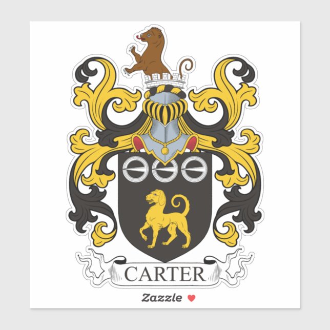 Pegatina Carter Family Crest (Hoja)