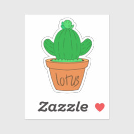 Pegatina Cartoon Cactus Custom-Cut Vinyl Sticker