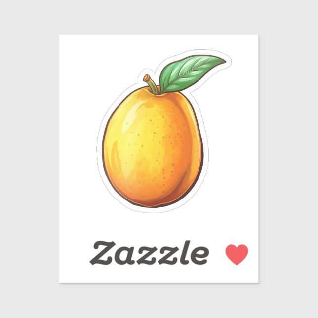 Pegatina Cartoon mango (Hoja)