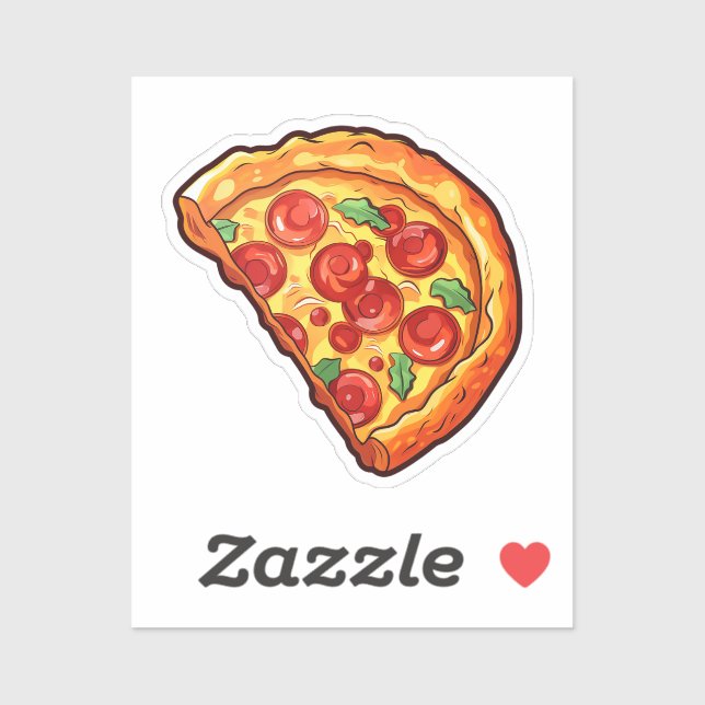 Pegatina Cartoon pizza (Hoja)