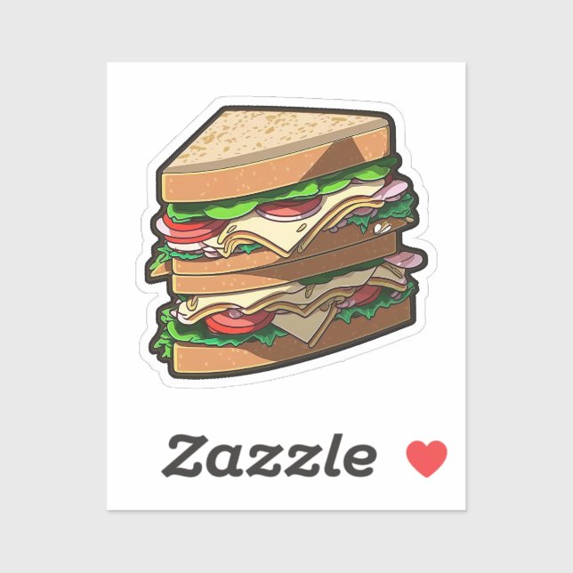 Pegatina Cartoon sandwich (Hoja)