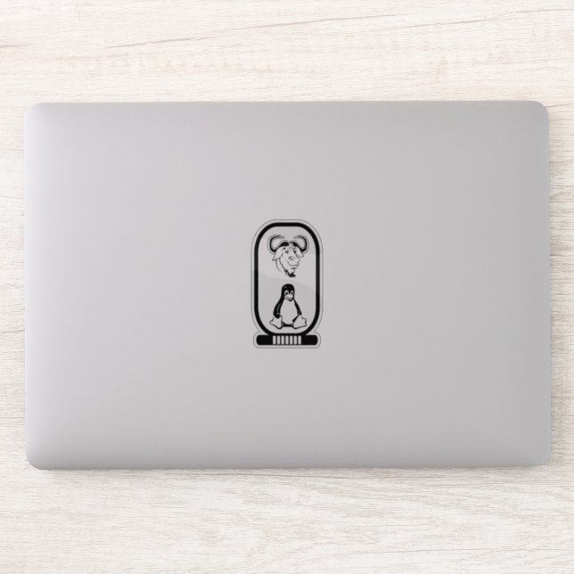 Pegatina Cartucho jeroglífico GNU Linux (Ordenador)