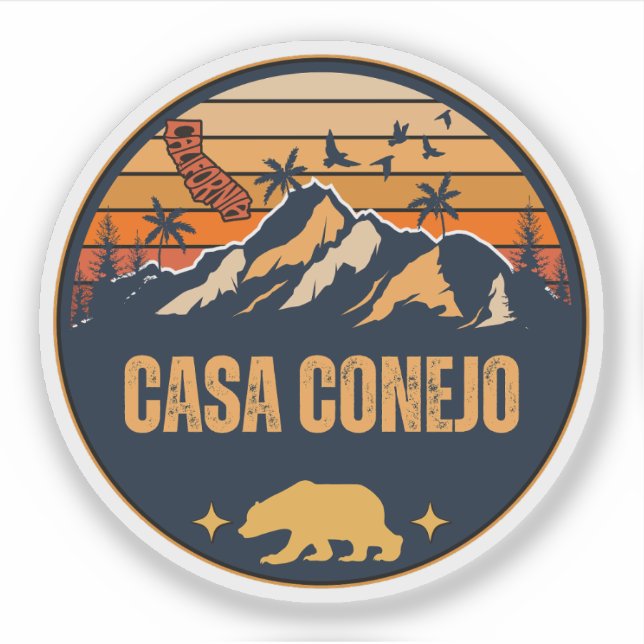 Pegatina Casa Conejo, California (Anverso)