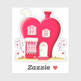 PEGATINA CASA DE CORAZÓN DE SAN VALENTÍN
