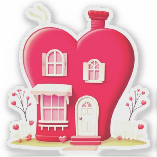 PEGATINA CASA DE CORAZÓN DE SAN VALENTÍN (Anverso)