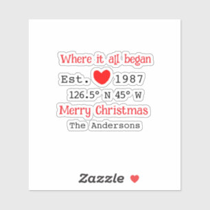 Pegatina Casa del lago. Fecha año personalizado coordina ro