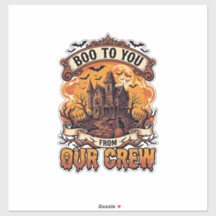 Pegatina Casa Embrujada de Halloween Boo You Our Crew_1