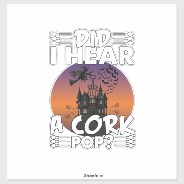 Pegatina Casa embrujada de Halloween Pop Cork Tornillo (Hoja)