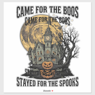 Pegatina Casa Embrujada Halloween Grabado Antiguo Spooky T