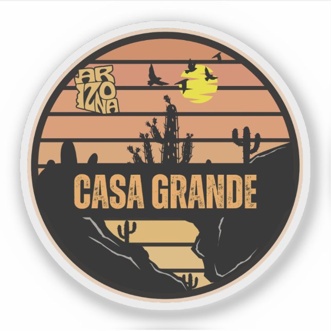 Pegatina Casa Grande, Arizona (Anverso)