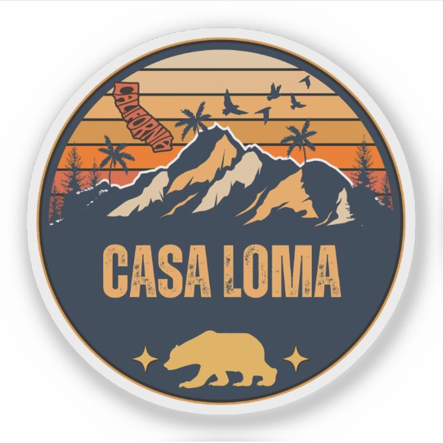 Pegatina Casa Loma, California (Anverso)