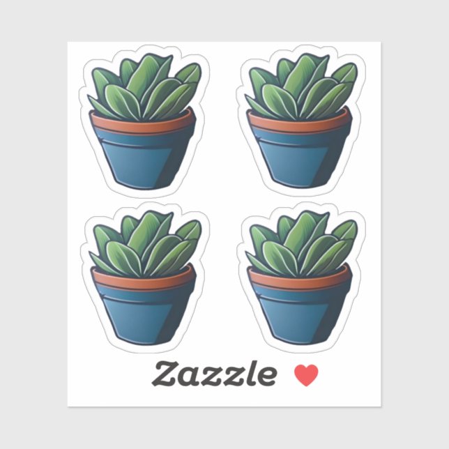 Pegatina Casa verde de Leafy con diseño de olla azul (Hoja)