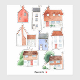 Pegatina Casas acuáticas y casas de campo