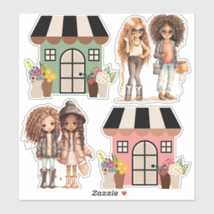 Pegatina Casas de amigas
