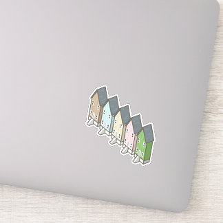 Pegatina Casas de pesca de la isla de Dauphin