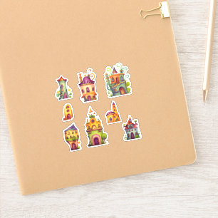 Pegatina Casas pequeñas caprichosas para scrapbooking