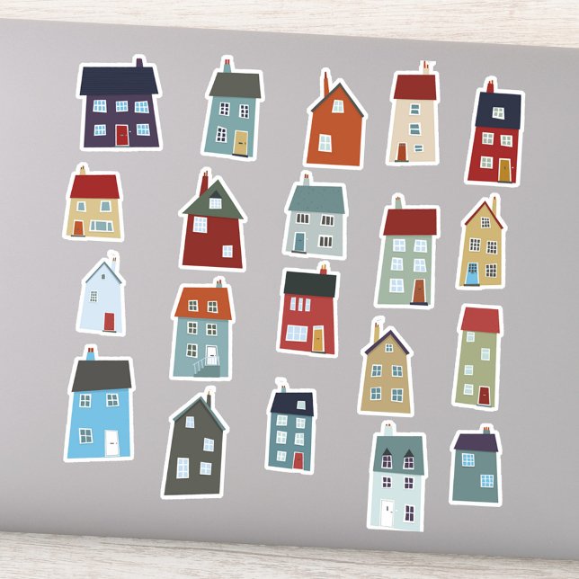 Pegatina Casas pequeñas y casas de campo (Little houses and cottages die cut stickers)