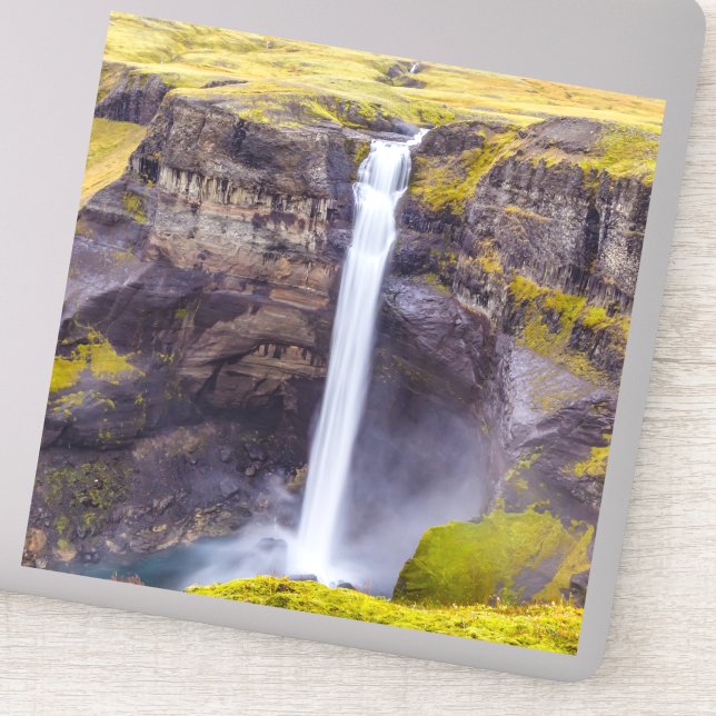Pegatina Cascada de Haifosin, Islandia (Detalle)