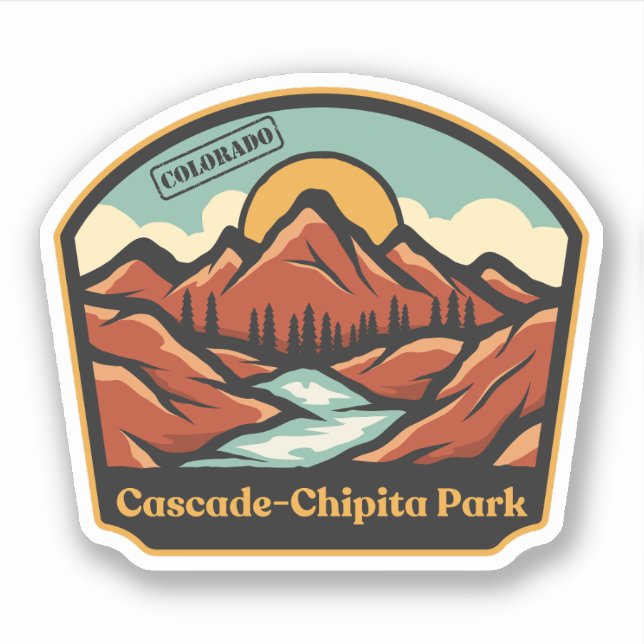 Pegatina Cascade-Chipita Park, Colorado (Anverso)