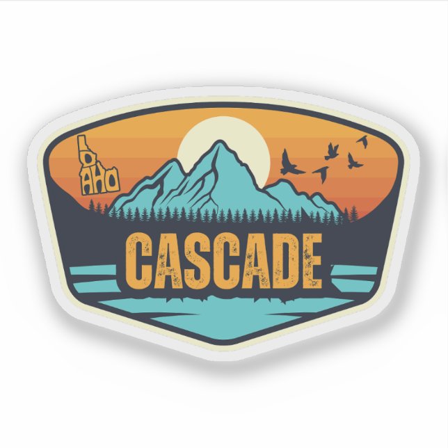 Pegatina Cascade, Idaho (Anverso)