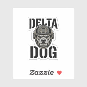 Pegatina Casco de Bulldog Delta Dog Diseño de Grabado Vinta