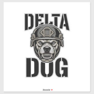 Pegatina Casco de Bulldog Delta Dog Diseño de Grabado Vinta
