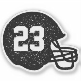 Pegatina Casco de fútbol número personalizado blanco negro
