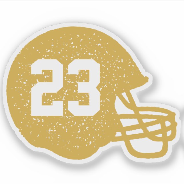 Pegatina Casco del equipo de fútbol amarillo dorado persona (Anverso)