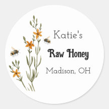 Pegatina casera de productos de miel