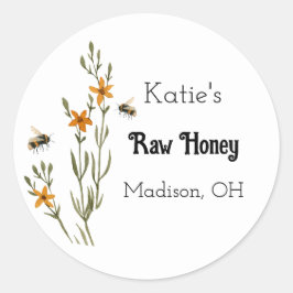 Pegatina casera de productos de miel