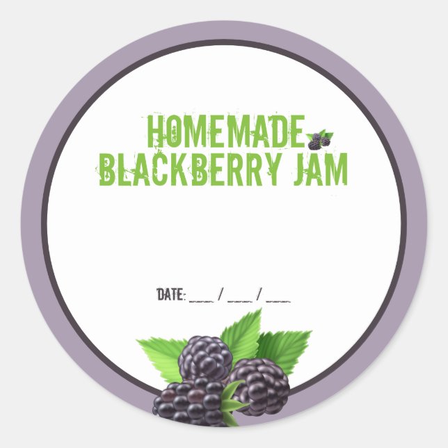 Pegatina casero de Blackberry Jam Canning (Anverso)