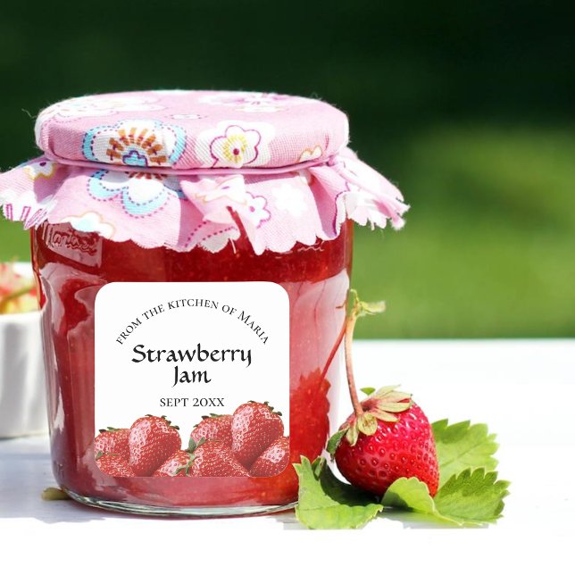 Pegatina casero de la etiqueta Jelly Strawberry Ja (Subido por el creador)