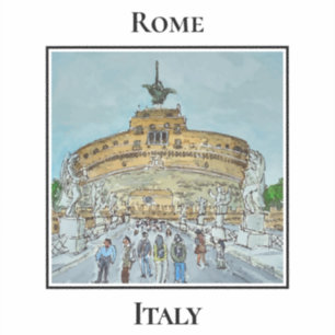 Pegatina Castel Sant'Angelo, Ponte Sant'Angelo, Roma Italia