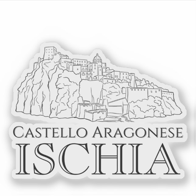 Pegatina Castello Aragonese, Viajes a Isquia (Anverso)