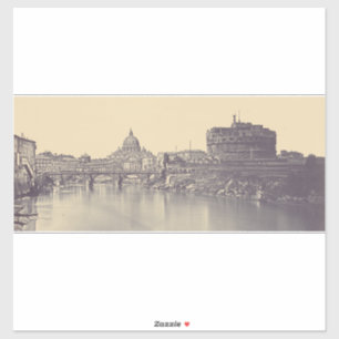 Pegatina castillo de Ángel y cúpula del Vaticano