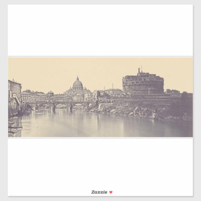 Pegatina castillo de ángel y cúpula del Vaticano (Hoja)