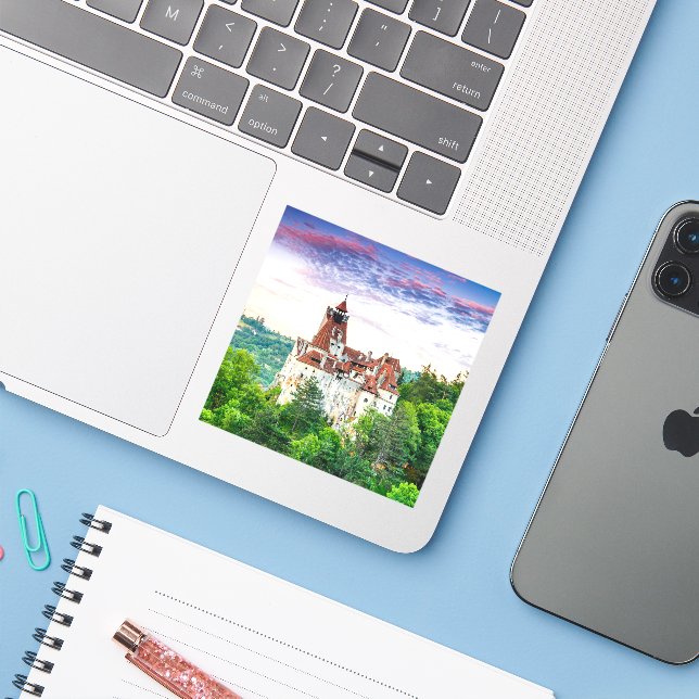 Pegatina Castillo de Bran Rumania (Ordenado portátil con iPhone)
