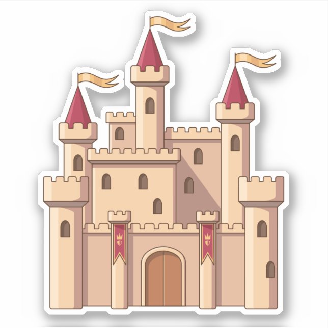 Pegatina Castillo de cuento de hadas medieval princesa real (Anverso)