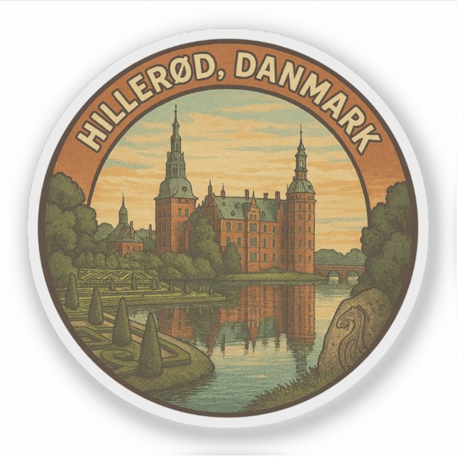 Pegatina Castillo de Hillerød Dinamarca (Anverso)