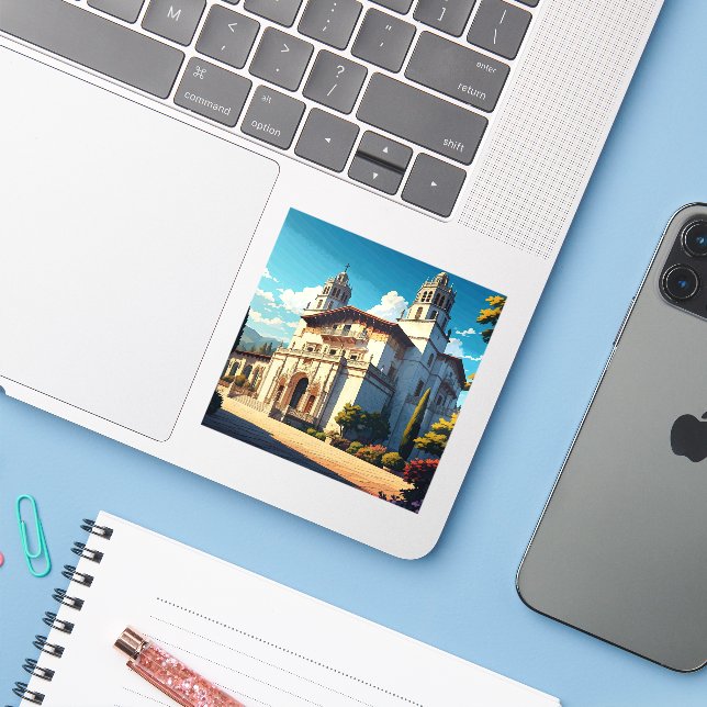 Pegatina Castillo de San Simeon California Central Coast (Ordenado portátil con iPhone)