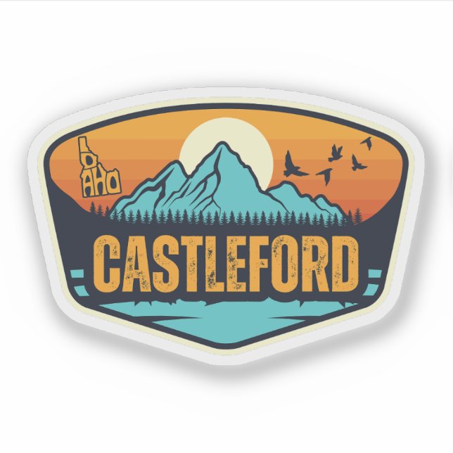 Pegatina Castleford, Idaho (Anverso)