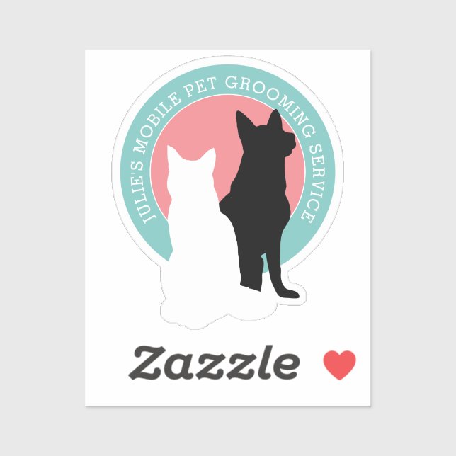 Pegatina Cat and Dog Mobile Pet Groomer (Hoja)