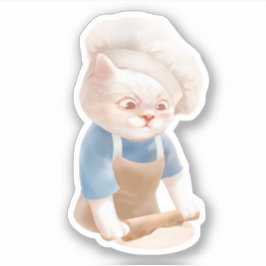 Pegatina Cat Baker Baby - Acogedor Kneading