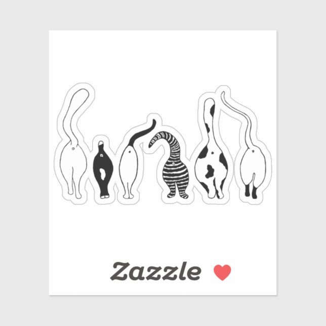 Pegatina Cat Butts Custom-Cut Vinyl Stickers (Hoja)