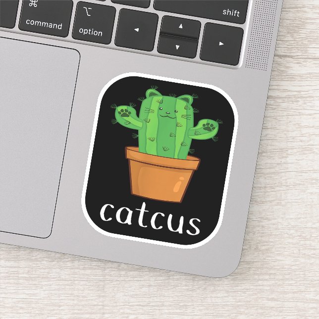 Pegatina CAT CACTUS - Gato gracioso de CATCUS (Detalle)