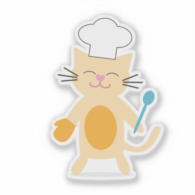Pegatina Cat Chef Sticker (Anverso)
